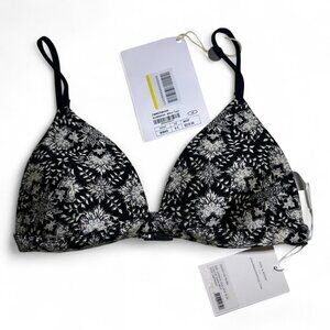 ZImmermann Women's Black Print Triangle Bikini Top US 2-4 C/D NWT